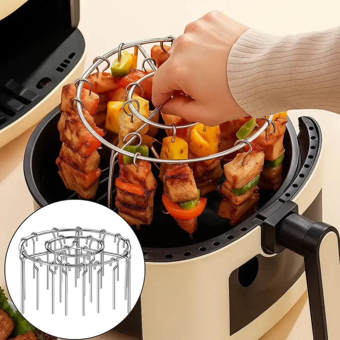 GrillEase™ – Airfryer Kebab Grill | Rookvrij Grillen met Weinig Olie