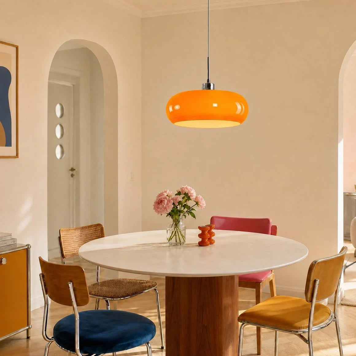 Glazen hanglamp in Bauhaus-stijl voor moderne interieurs