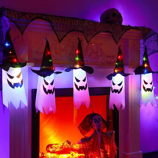 GhostLantern™ – Lichtketting met spookhoeden, 5-delige set voor griezelige sfeer [50% Korting]
