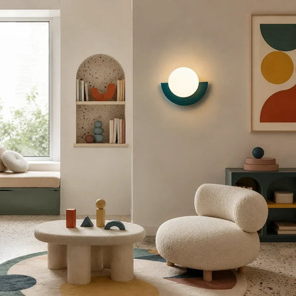 Minimalistische kleurrijke wandlamp – decoratief wandlicht