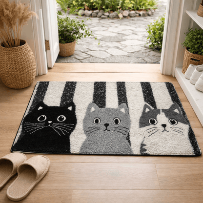 Deurmat met kattenmotief – zacht, waterafstotend, voor binnen en buiten