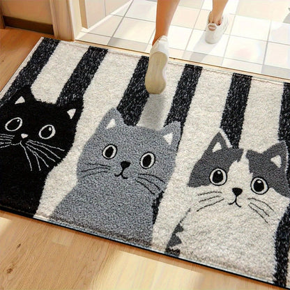 Deurmat met kattenmotief – zacht, waterafstotend, voor binnen en buiten