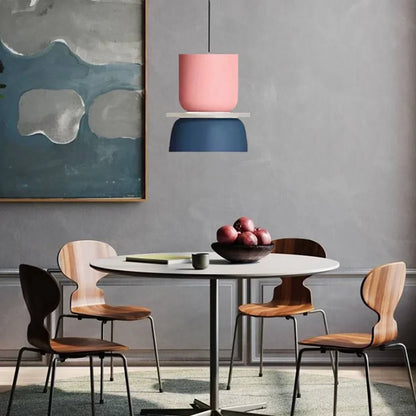 Noordse hanglamp met kleurblok-design voor moderne ruimtes