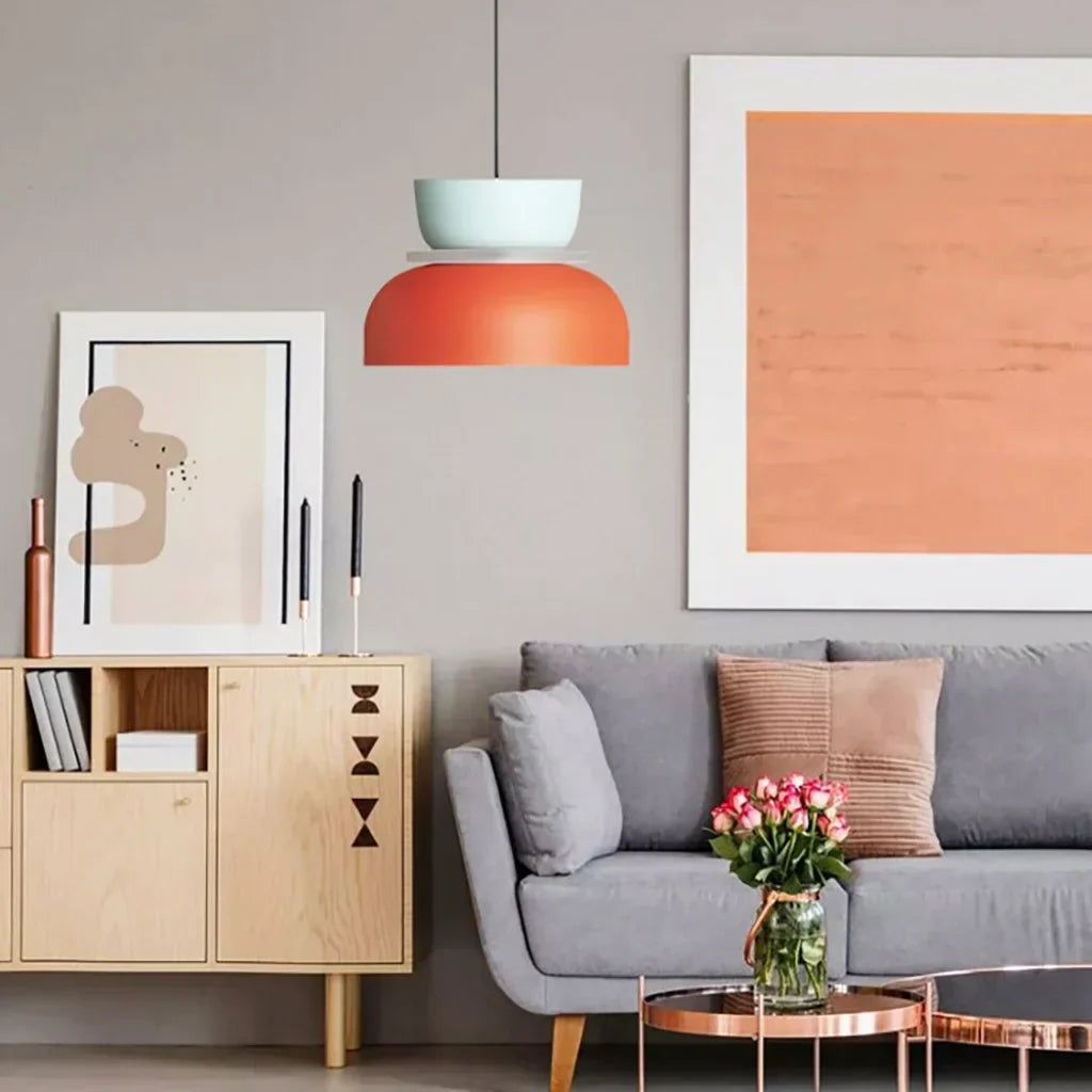 Noordse hanglamp met kleurblok-design voor moderne ruimtes
