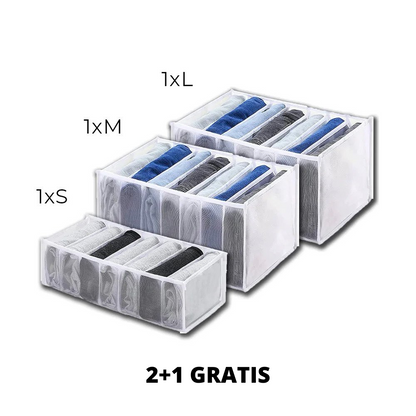 Kledingkast Organizer – Kreukvrij & Ruimtebesparend Systeem [1 + 2 Gratis]