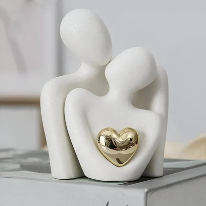 Minimalistische keramische paarfiguur – decoratie voor nabijheid en harmonie
