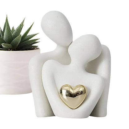 Minimalistische keramische paarfiguur – decoratie voor nabijheid en harmonie