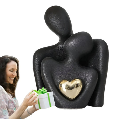 Minimalistische keramische paarfiguur – decoratie voor nabijheid en harmonie