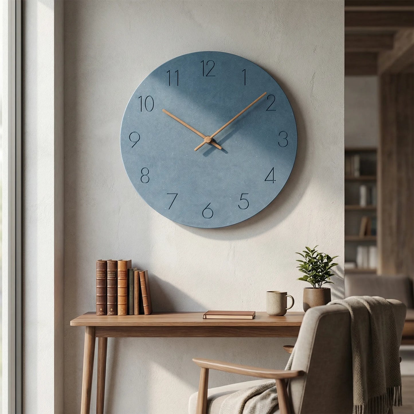 Ronde wandklok met stil uurwerk – minimalistisch ontwerp