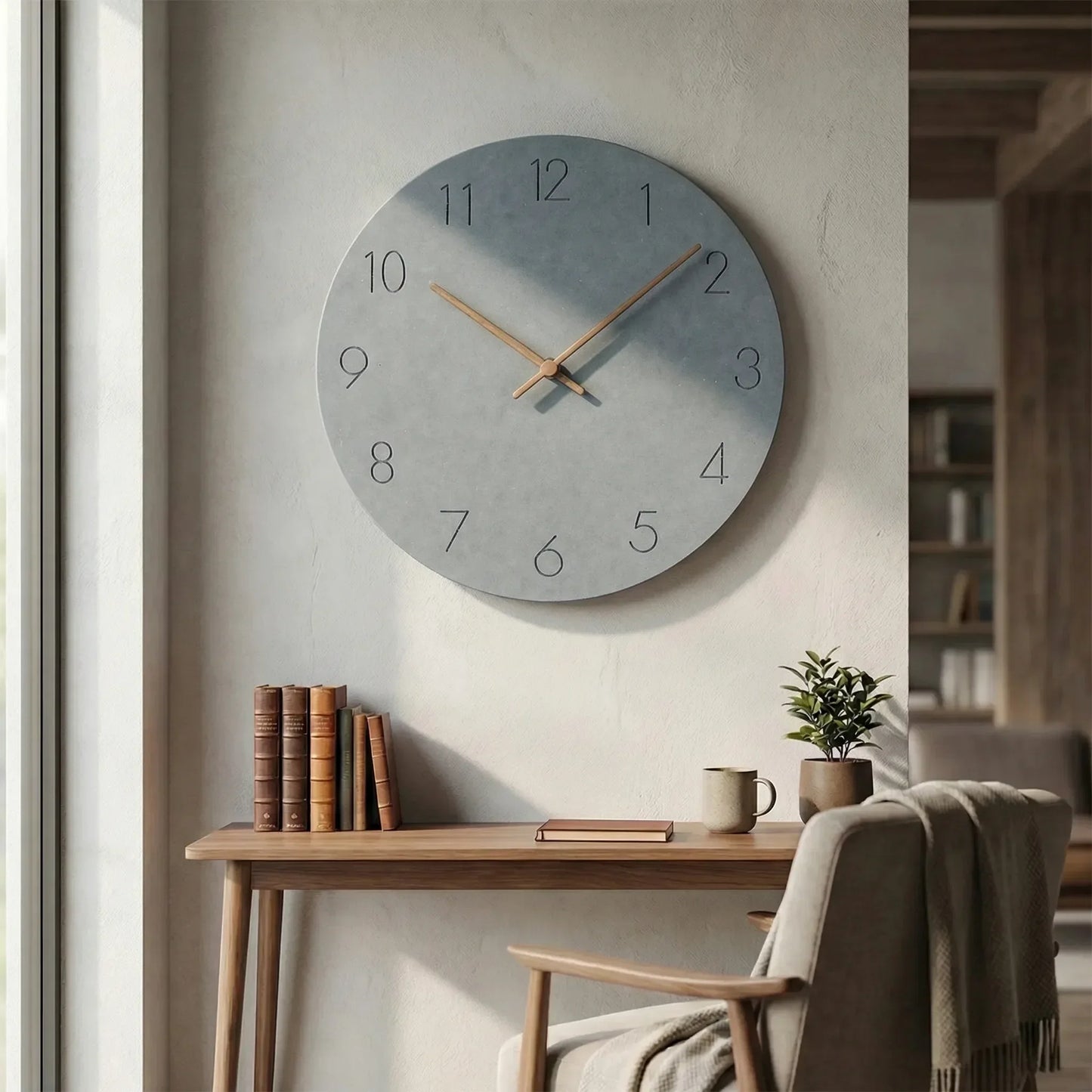 Ronde wandklok met stil uurwerk – minimalistisch ontwerp