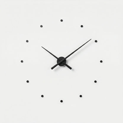 Minimalistische wandklok zonder rand – stil quartz uurwerk voor moderne ruimtes