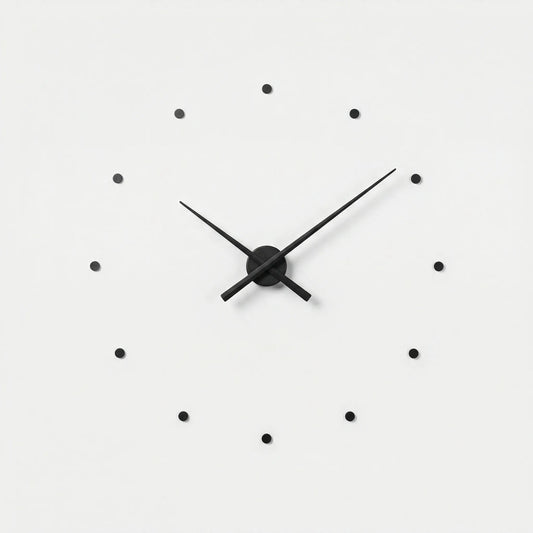 Minimalistische wandklok zonder rand – stil quartz uurwerk voor moderne ruimtes