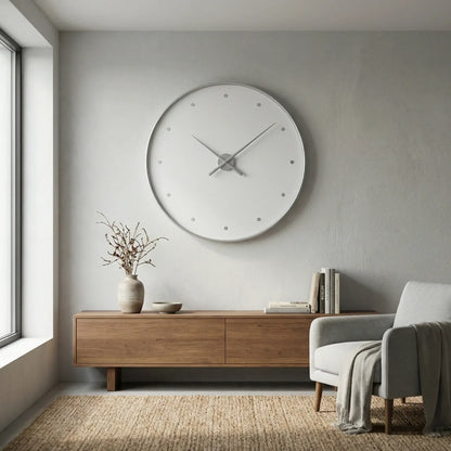 Minimalistische wandklok zonder rand – stil quartz uurwerk voor moderne ruimtes