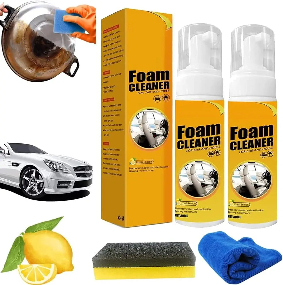 FoamClean™ – Huishouden, auto & leder grondig schoon zonder agressieve chemicaliën [1 + 1 Gratis]