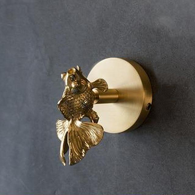 Messing dierenkop wandhaak – decoratieve kledinghaak met gouden afwerking
