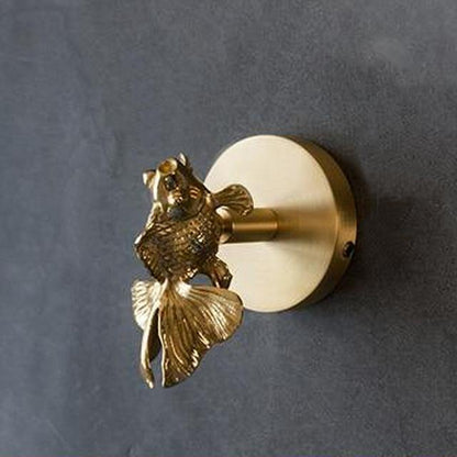 Messing dierenkop wandhaak – decoratieve kledinghaak met gouden afwerking