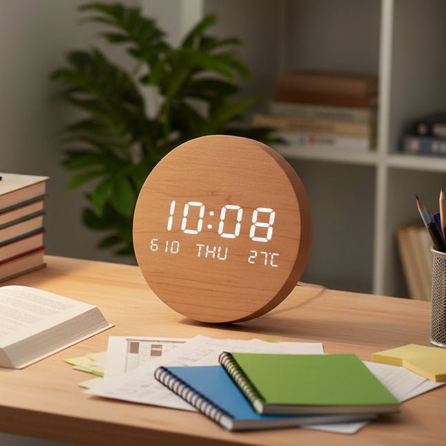 Digitale LED-tafelklok in Scandinavisch design – minimalistisch