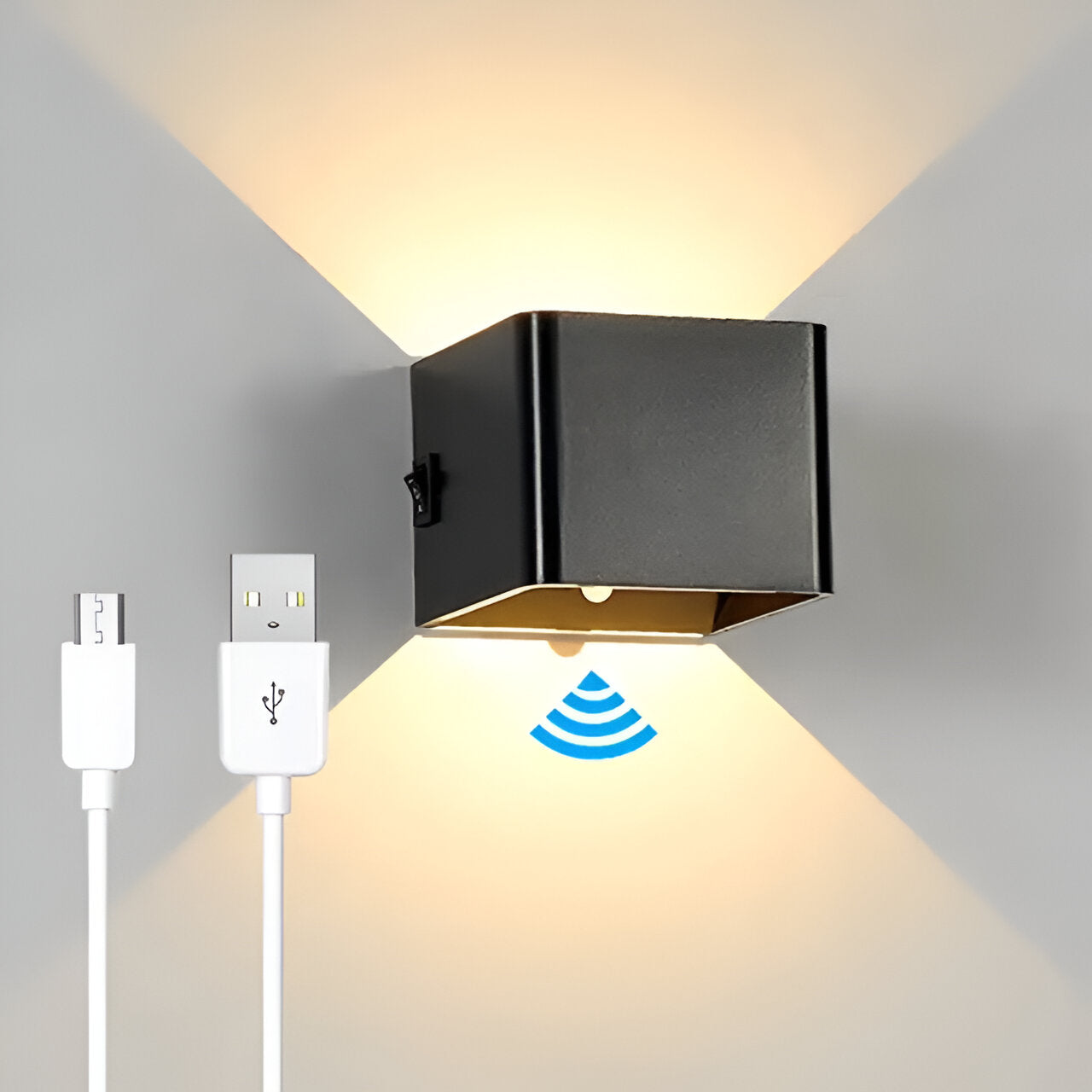 Wandlamp met USB & netstroom – warm & koudwit