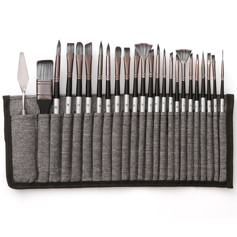 StrokeMaster™ Professionele Penselenset – 24 Penselen + Paletmes