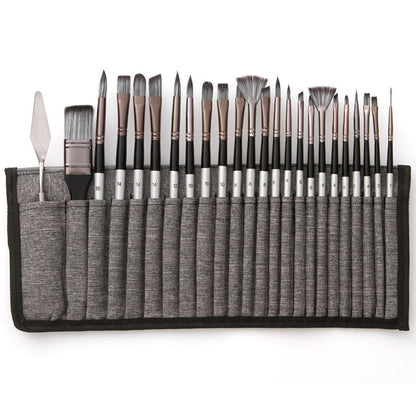 StrokeMaster™ Professionele Penselenset – 24 Penselen + Paletmes