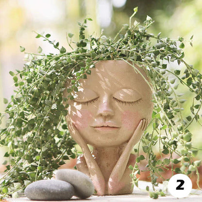 Oase™ Groene Oase Succulent Gezicht Planter | 50% KORTING