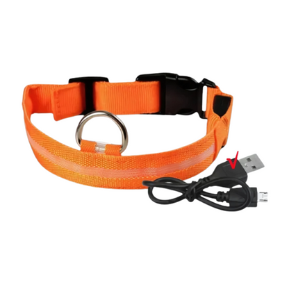GlowPaw™ – Oplaadbare LED-hondenhalsband voor veilige avondwandelingen