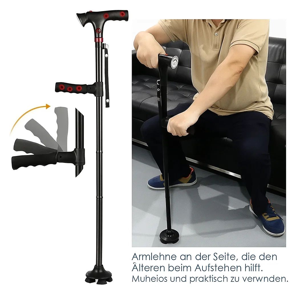 MobileGrip™ – Opvouwbare Wandelstok met LED-licht en Noodalarm
