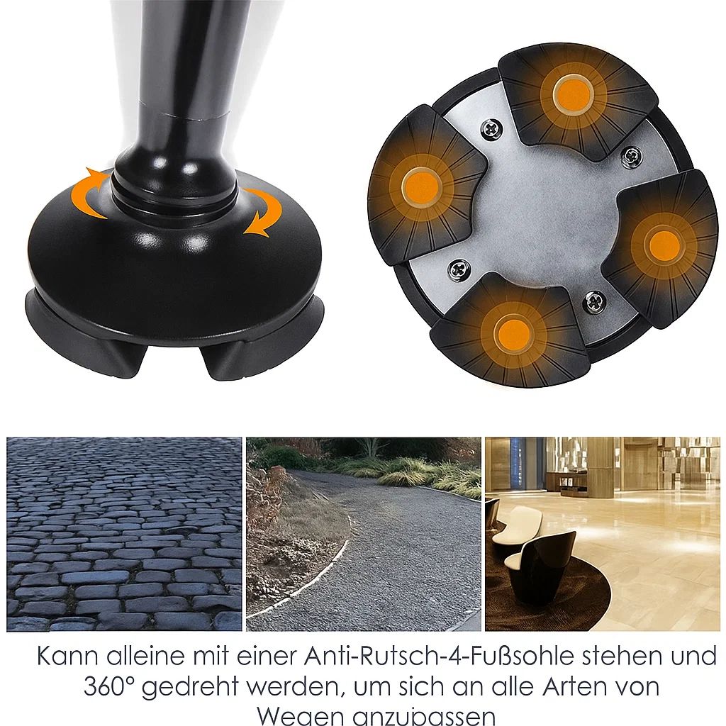 MobileGrip™ – Opvouwbare Wandelstok met LED-licht en Noodalarm