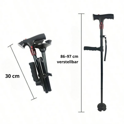 MobileGrip™ – Opvouwbare Wandelstok met LED-licht en Noodalarm