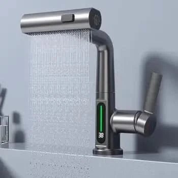 Digitale wastafelkraan met temperatuurweergave – modern en druppelvrij