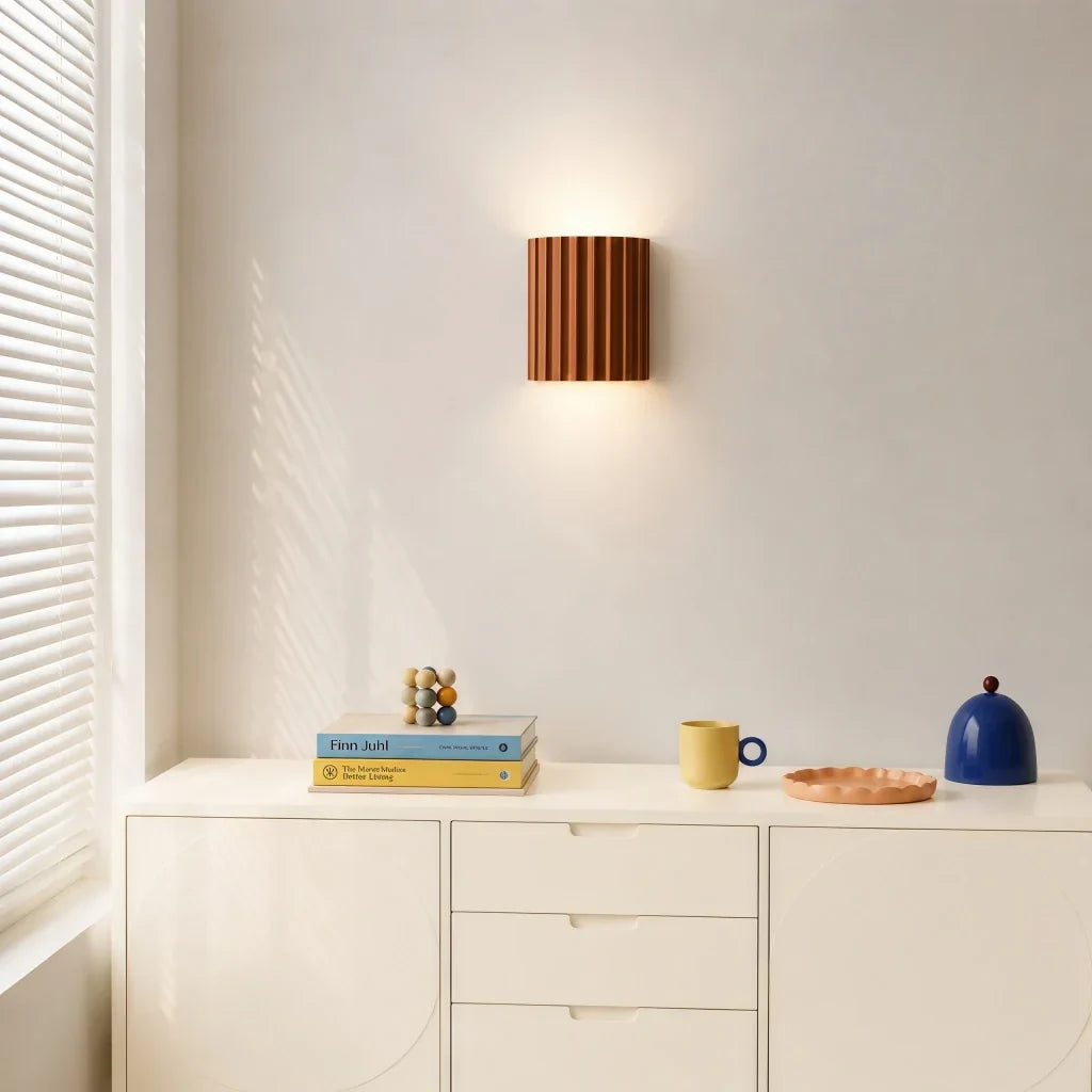 Geribbelde hars wandlamp in boho-stijl voor binnen