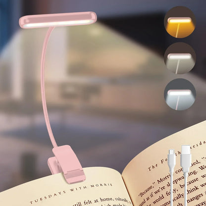Leeslamp met clip en flexibele arm – USB oplaadbaar, 3 lichtkleuren