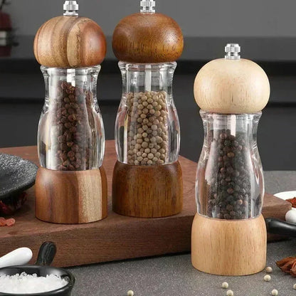 Zout- en pepermollenset van hout en glas voor de keuken