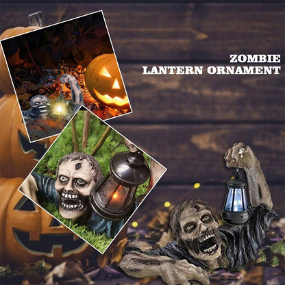 Halloween Zombie Lantaarn met LED Verlichting – Griezelige Tuindecoratie van