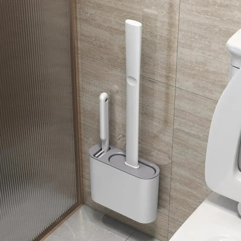 Siliconen wc-borstel met wandhouder – 2-in-1 antibacterieel