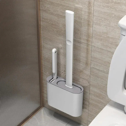 Siliconen wc-borstel met wandhouder – 2-in-1 antibacterieel