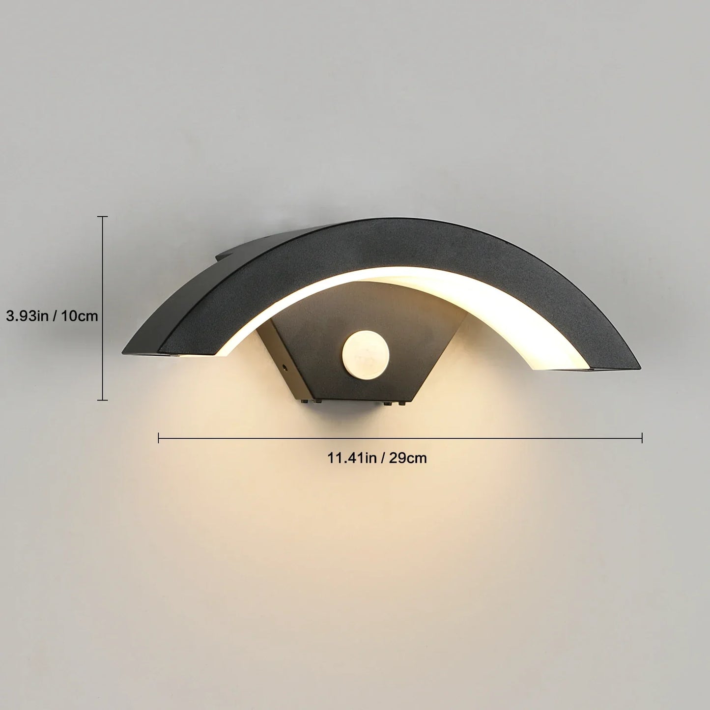 LED Buitenwandlamp 24W met Bewegingssensor – Warmwit Zwart
