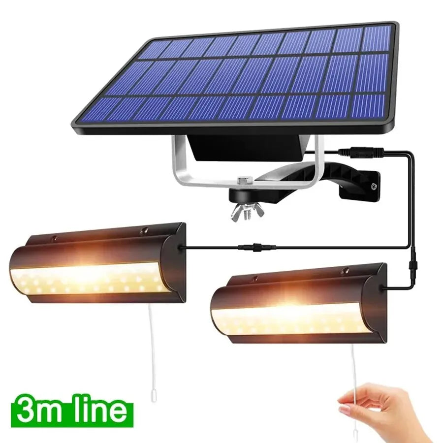 Zonne-energie Hanglamp Binnen & Buiten met Trekschakelaar IP65 Waterdicht
