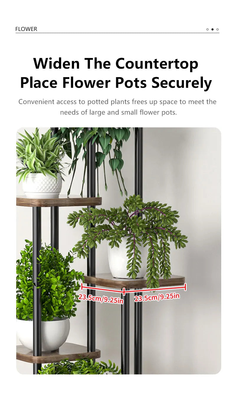 WoodFrame™ – Plantenrek 5 Niveaus van Metaal en Hout Ruimtebesparend Modern Ontwerp [50% Korting]