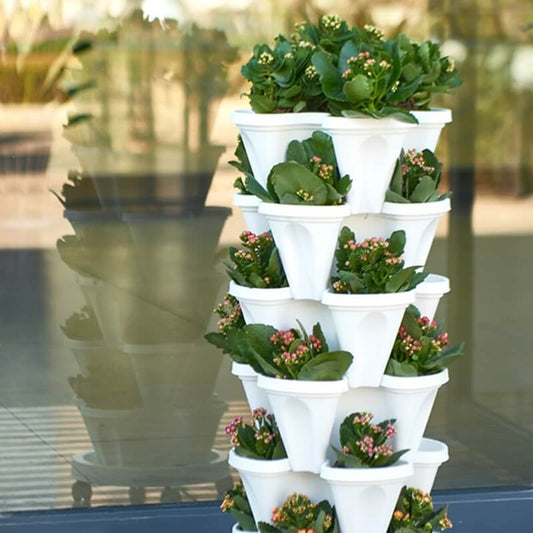 StackGrow™ Verticale Plantentoren – 4 Niveaus voor Balkon & Tuin