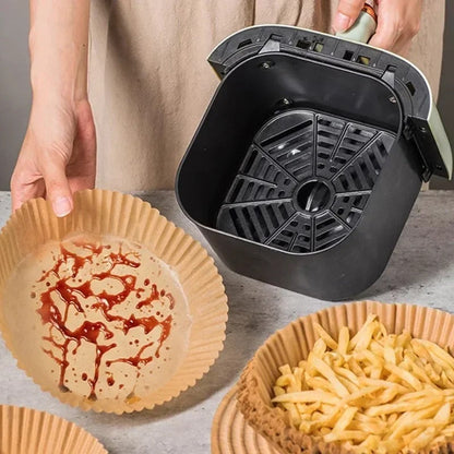 FryCup™ – Wegwerp AirFryer Liner | Voedselveilig Bakpapier voor Heteluchtfriteuse