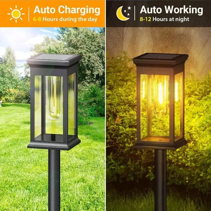 Tuinlamp Lantaarn-Design met Gloeidraad-LED – Set van 2