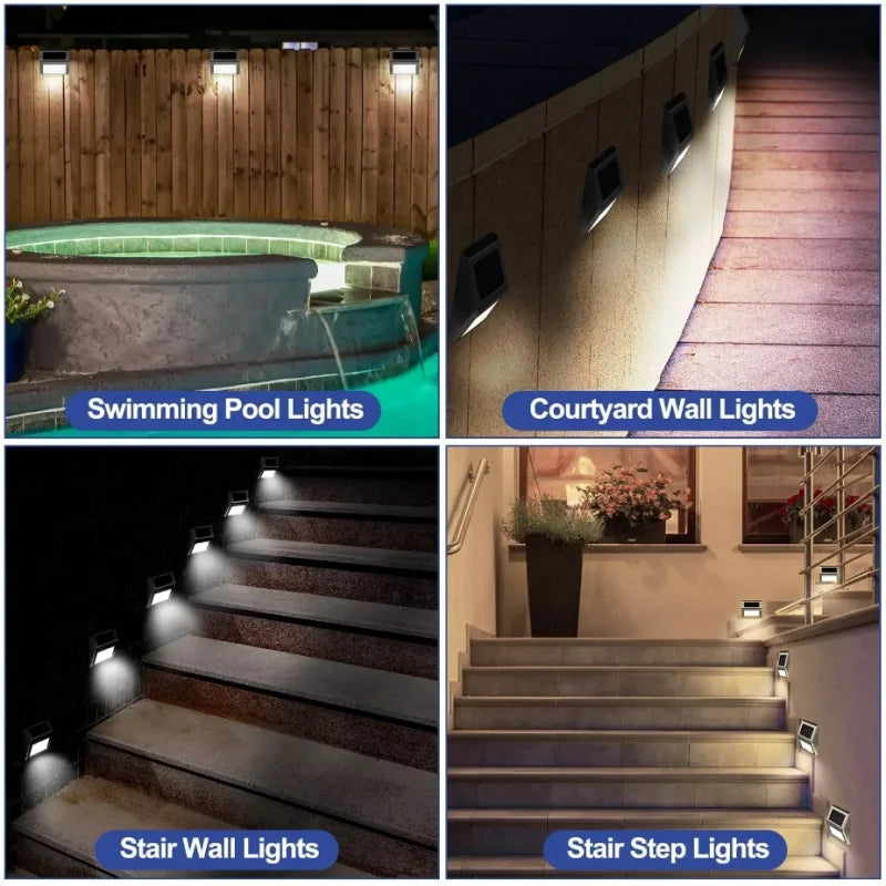 Zonne-energie trapverlichting roestvrij staal – Draadloze LED-buitenverlichting