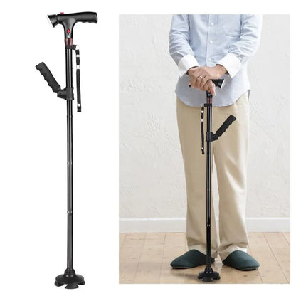 MobileGrip™ – Opvouwbare Wandelstok met LED-licht en Noodalarm