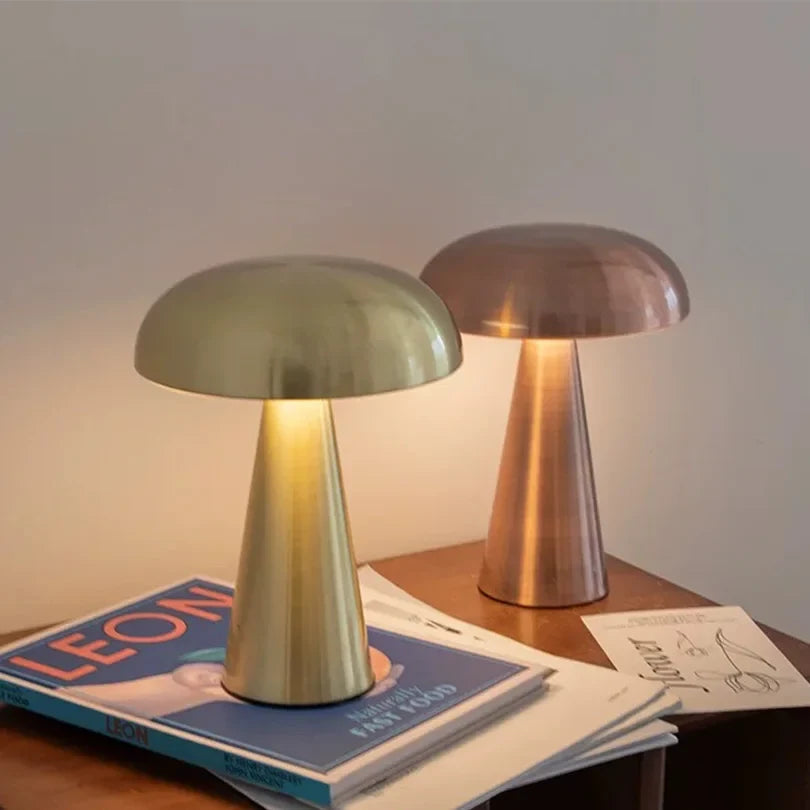 Paddenstoel Tafellamp Retro LED dimbaar draadloos oplaadbaar