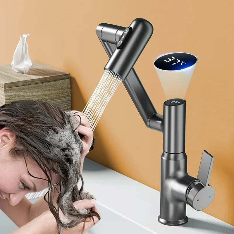 Waterkraan met LED-temperatuurweergave en 360° zwenkarm