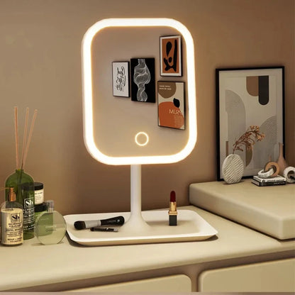 LED make-upspiegel met 3 lichtkleuren en touch-bediening