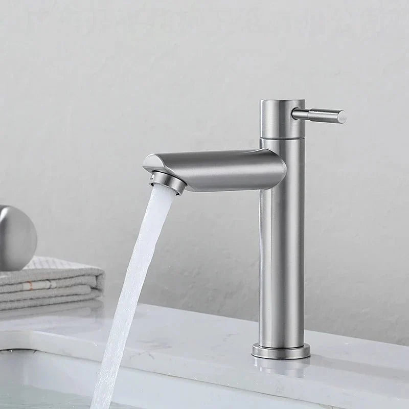 Eéngreeps badkamerkraan van roestvrij staal – modern design
