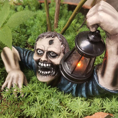 Halloween Zombie Lantaarn met LED Verlichting – Griezelige Tuindecoratie van
