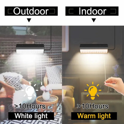 Zonne-energie Hanglamp Binnen & Buiten met Trekschakelaar IP65 Waterdicht